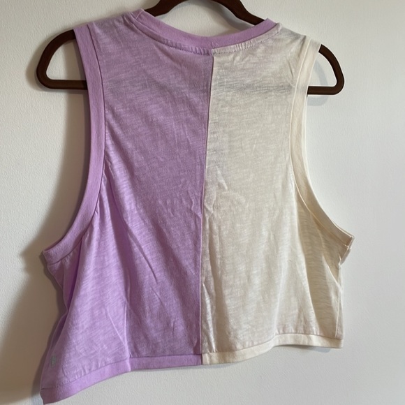 NEW Cotton On Body Tank Top Large Purple Orchid White Split Color Sleeveless - Picture 9 of 15